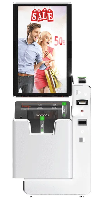 HyperKiosk leading with advertising, a sale advert on its screen.