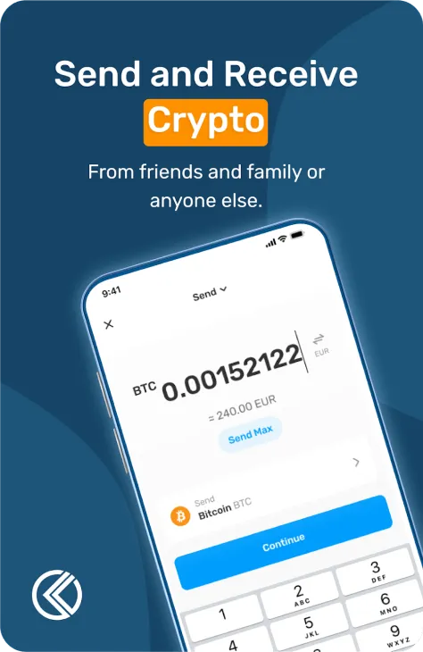 App Store screen: send and receive crypto.
